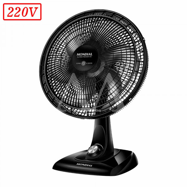 VENTILADOR MONDIAL VT40NB TURBO 40CM 6 PAS 3 VEL 220V PRETO