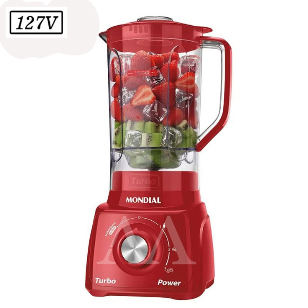 LIQUIDIFICADOR MONDIAL L-99 FR 3 VEL 127V VERMELHO