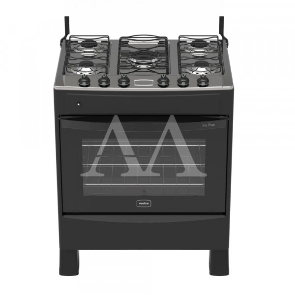 FOGAO 5B REALCE IRIS PLUS MESA INOX AUTOMATICO PRETO