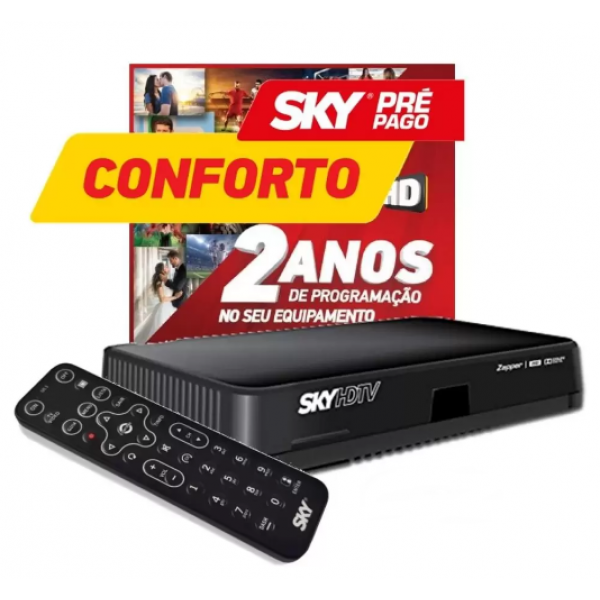 RECEPTOR SKY PRE PAGO HD CONFORTO 2 ANOS DA RECARGA