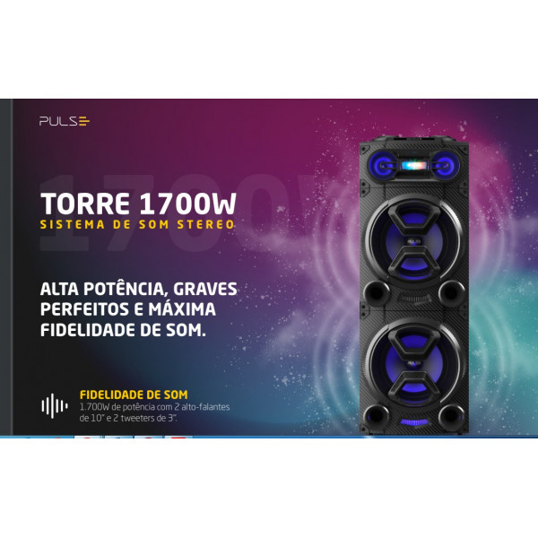 CAIXA AMPLIFICADA TORRE 1700W